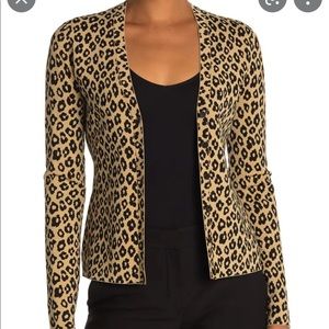 Theory cheetah cardigan sweater